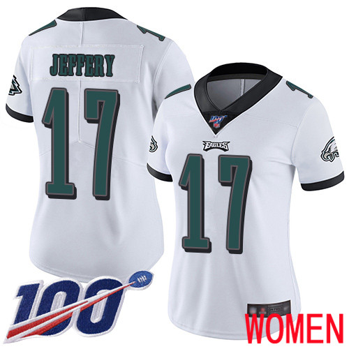 Women Philadelphia Eagles #17 Alshon Jeffery White Vapor Untouchable NFL Jersey Limited Player Season